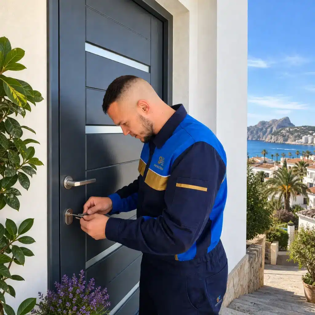 Ferlocks locksmith in Benitachell opening a door without damage in a residential property